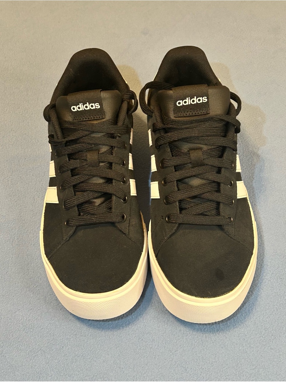 adidas Daily Black Sneakers with White Three-Stripes